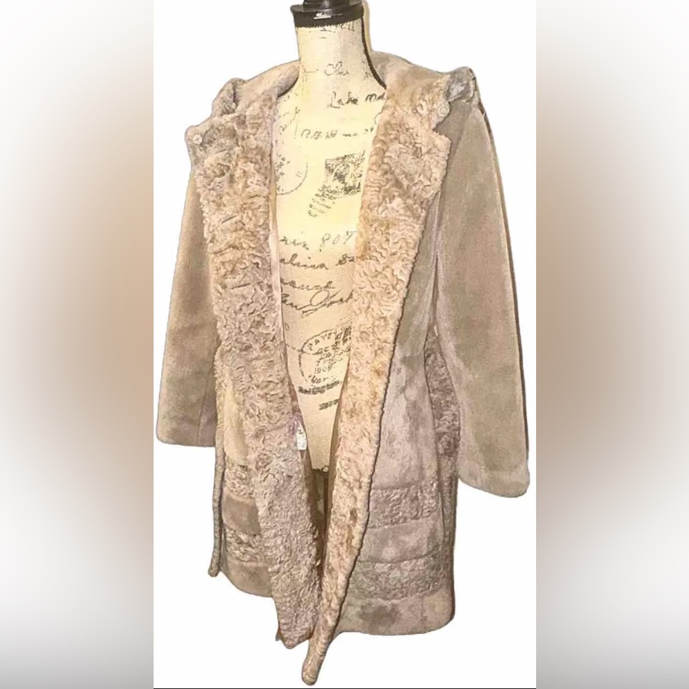 Vintage Borgana Sportowne Faux Fur Coat Marquise Toledo Fur Plush Women Large